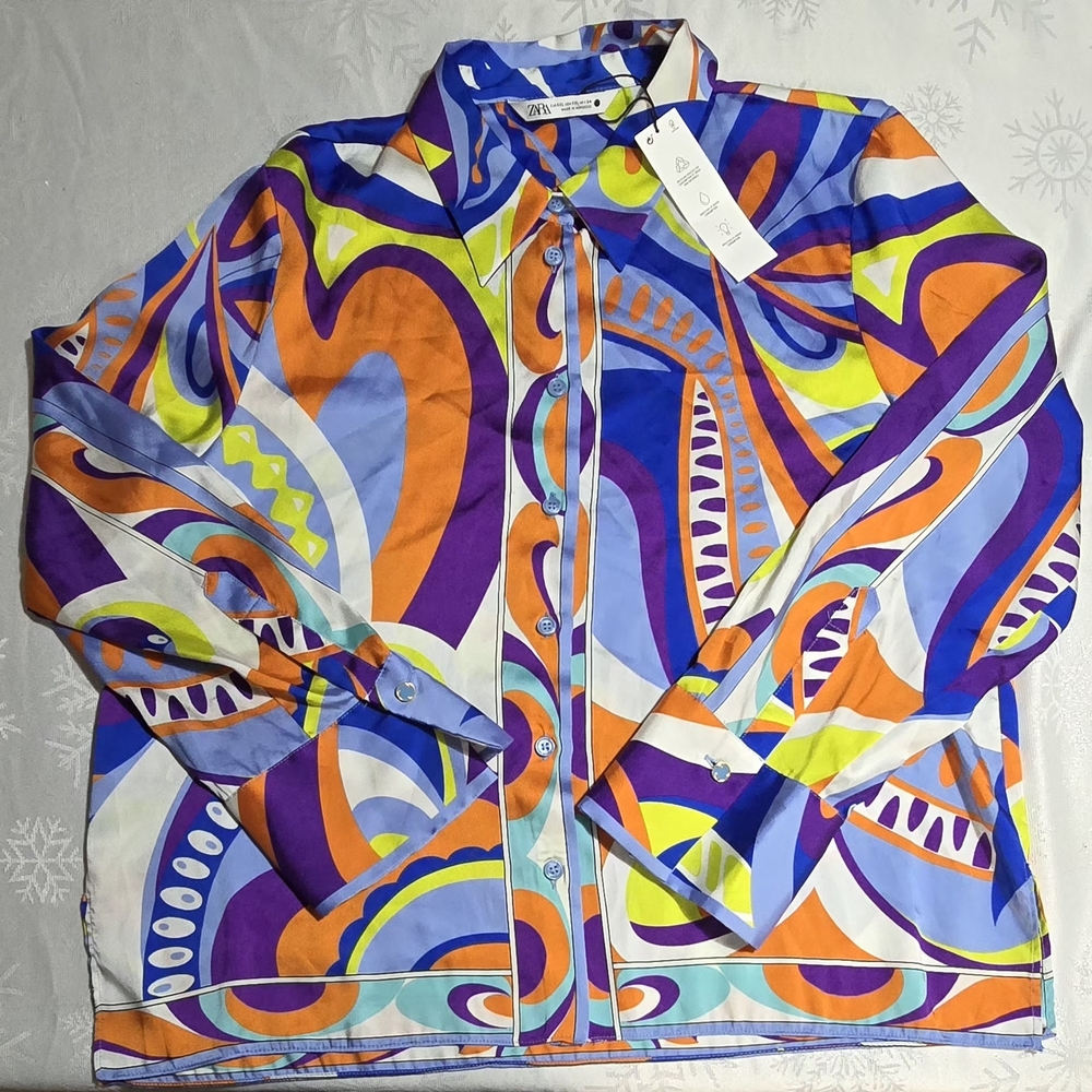 Zara Multicolor Abstract Women's Blazer
